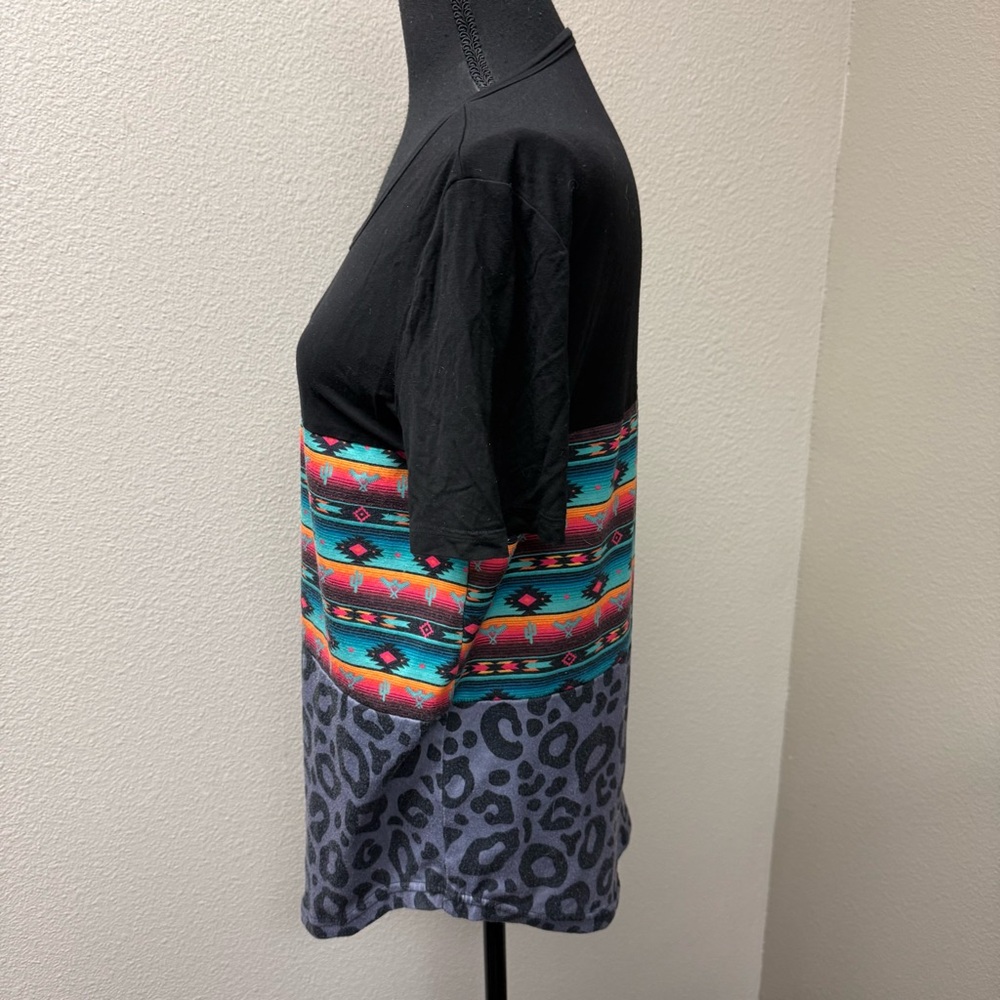 Crazy Train Aztec Leopard Colorblock Western Boho… - image 4